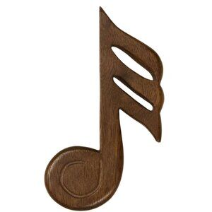 Wooden Musical Note Brooch Pin Musician Singer Jewelry Music